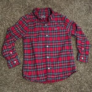 Vineyard Vines Red and Green Plaid Flannel Button Down size 6